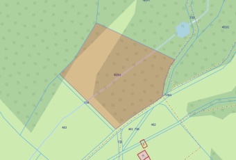 Działka z strumieniem i stawem, okolice Złoty stok