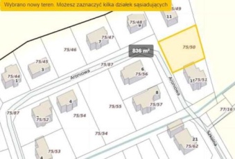 Działka na sprzedaż w Obrowo Brzozówka Aroniowa o powierzchni 837 mkw