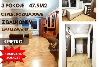 KONIECZNIE ZOBACZ !! 3 POKOJE Z BALKONEM !!