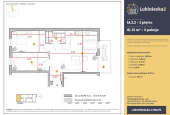 Mieszkanie na sprzedaż w Warszawa Praga-Południe Lubiniecka o powierzchni 62 mkw