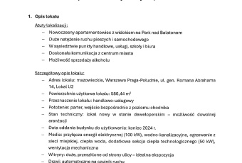 Przetarg na najem lokalu handlowo-usługowego 