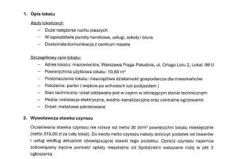 Przetarg na najem lokalu użytkowego