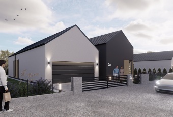 Nowoczesny dom z garażem blisko lasu