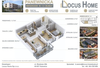 Nowoczesne 3-pokojowe mieszkanie z balkonem M 1.4