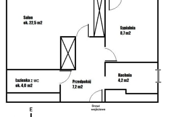 2-pok. mieszkanie 46,45 m² Okopowa 16 / Wola 