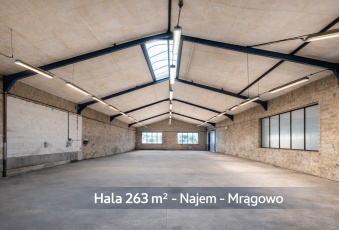 Hala 263 m² 21 zł/m² | Mrągowo |dostępna od zaraz