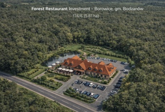 DZIAŁKA BOROWICE (5,81 ha) POD RESTAURACJĘ / HOTEL 