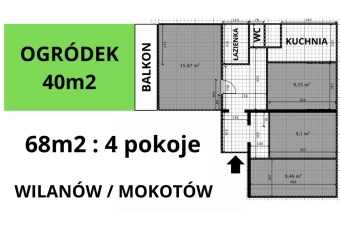 Mieszkanie 68m2 OGRÓDEK 40m2 Wilanów Sobieskiego