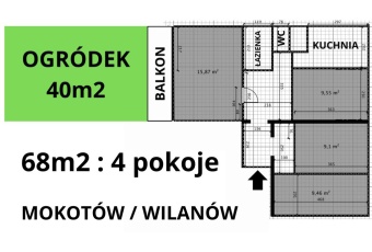 Mieszkanie 68m2 OGRÓDEK 40m2 Mokotów Sobieskiego