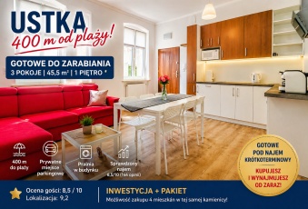 400 m od plaży | 3 pokoje | gotowe pod najem 