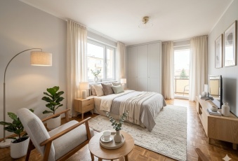 Przytulne 38,5 m² z balkonem | Cegła | studio