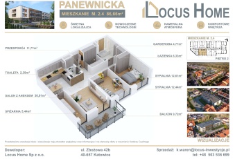Nowoczesne 3-pokojowe mieszkanie z balkonem
