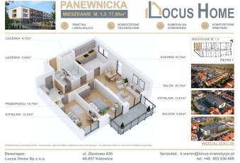 Nowoczesne 3-pokojowe mieszkanie z balkonem