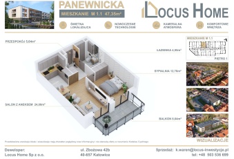 Nowoczesne 2-pokojowe mieszkanie z balkonem M 1.1
