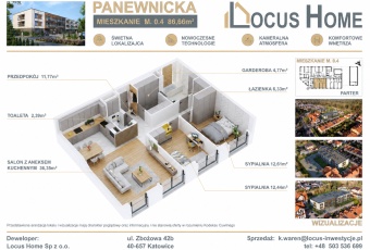 Nowoczesne 3-pokojowe mieszkanie z balkonem