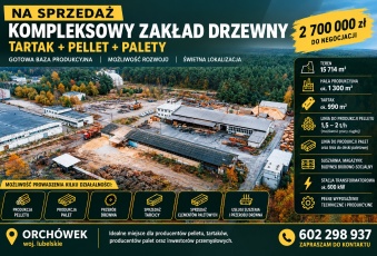 Sprzedam kompletny zakład drzewny: tartak