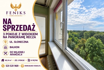 Koniecznie zobacz ! 3 pokoje z balkonem Słoneczna 